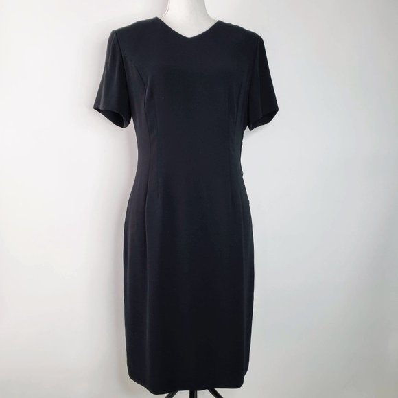 Talbots Women’s Black Button Side Short Sleeve Midi Dress 8 - Picture 2 of 10